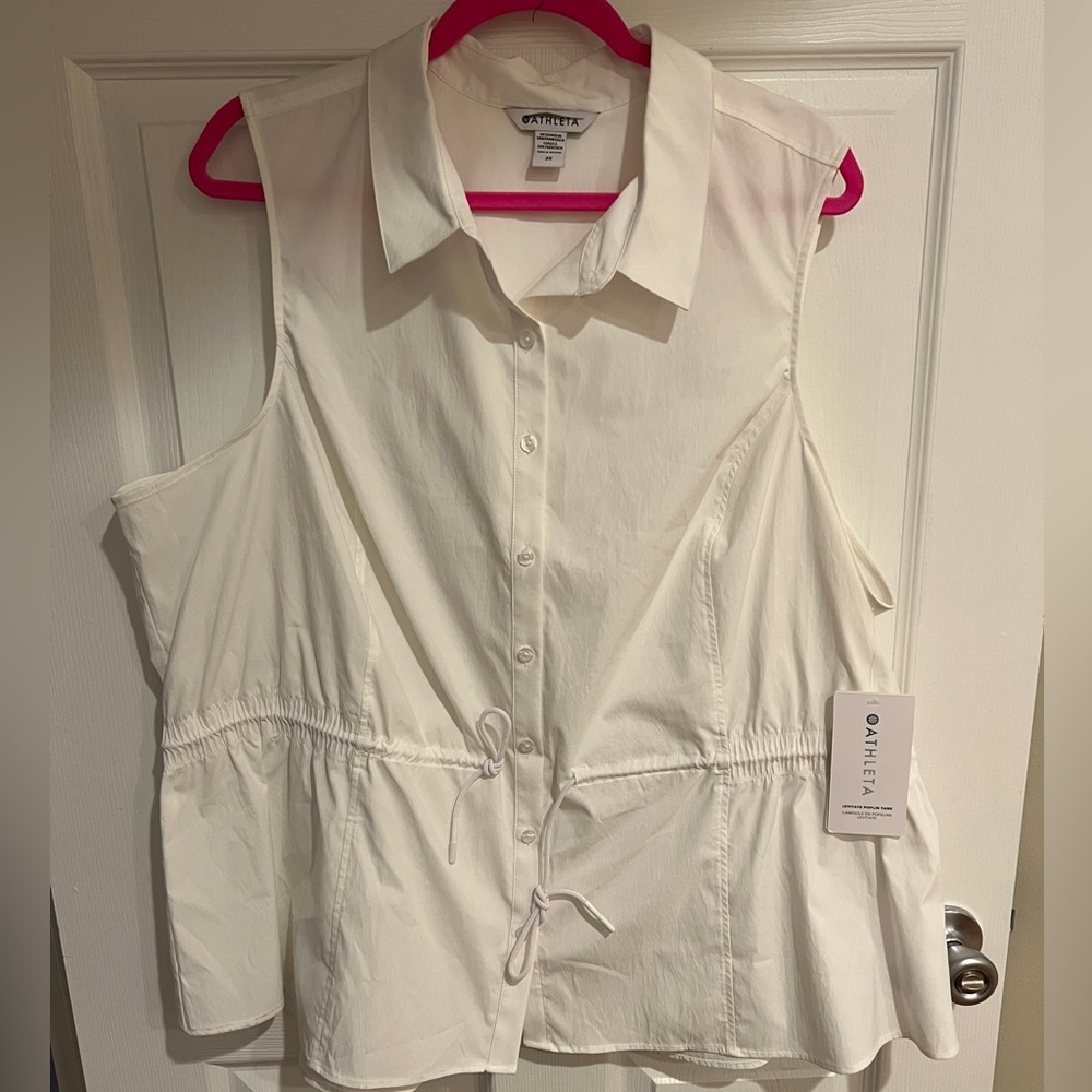 Athleta |Levitate Poplin White Top